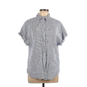 Lauren by Ralph Lauren Linen Short Sleeve Button Down Shirt size Large